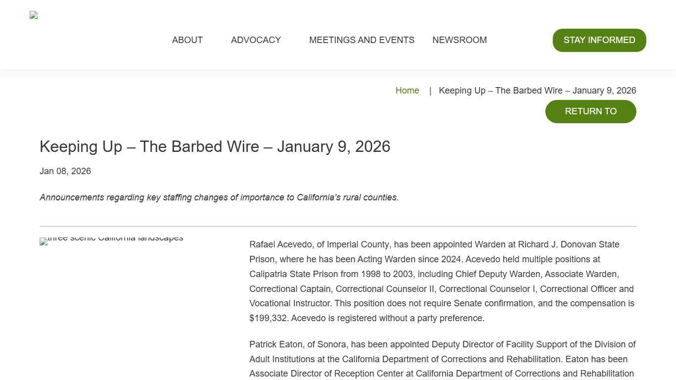 Keeping Up - The Barbed Wire - January 9, 2026 - Rural County Representatives Of California
